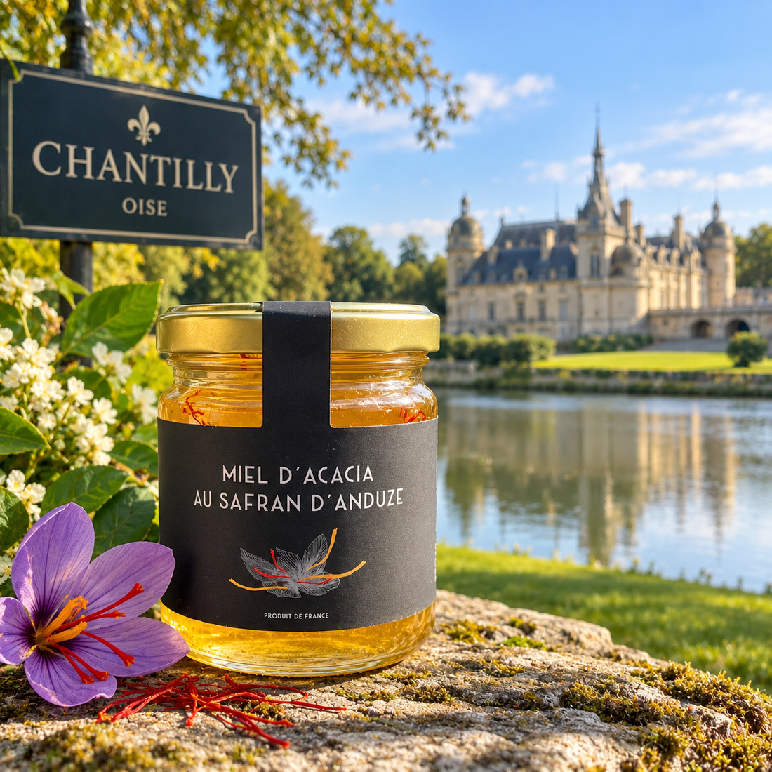 Miel au safran d’Anduze disponible à Chantilly dans l’Oise