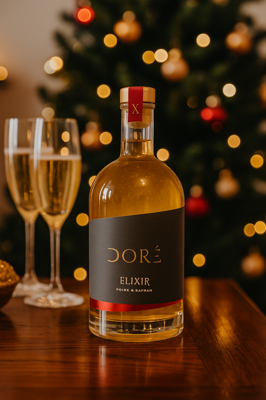 Liqueur au safran bio - Liqueur de poires des Cévennes au safran bio d'Anduze - Cocktails à la liqueur de poires et safran - Direct producteur