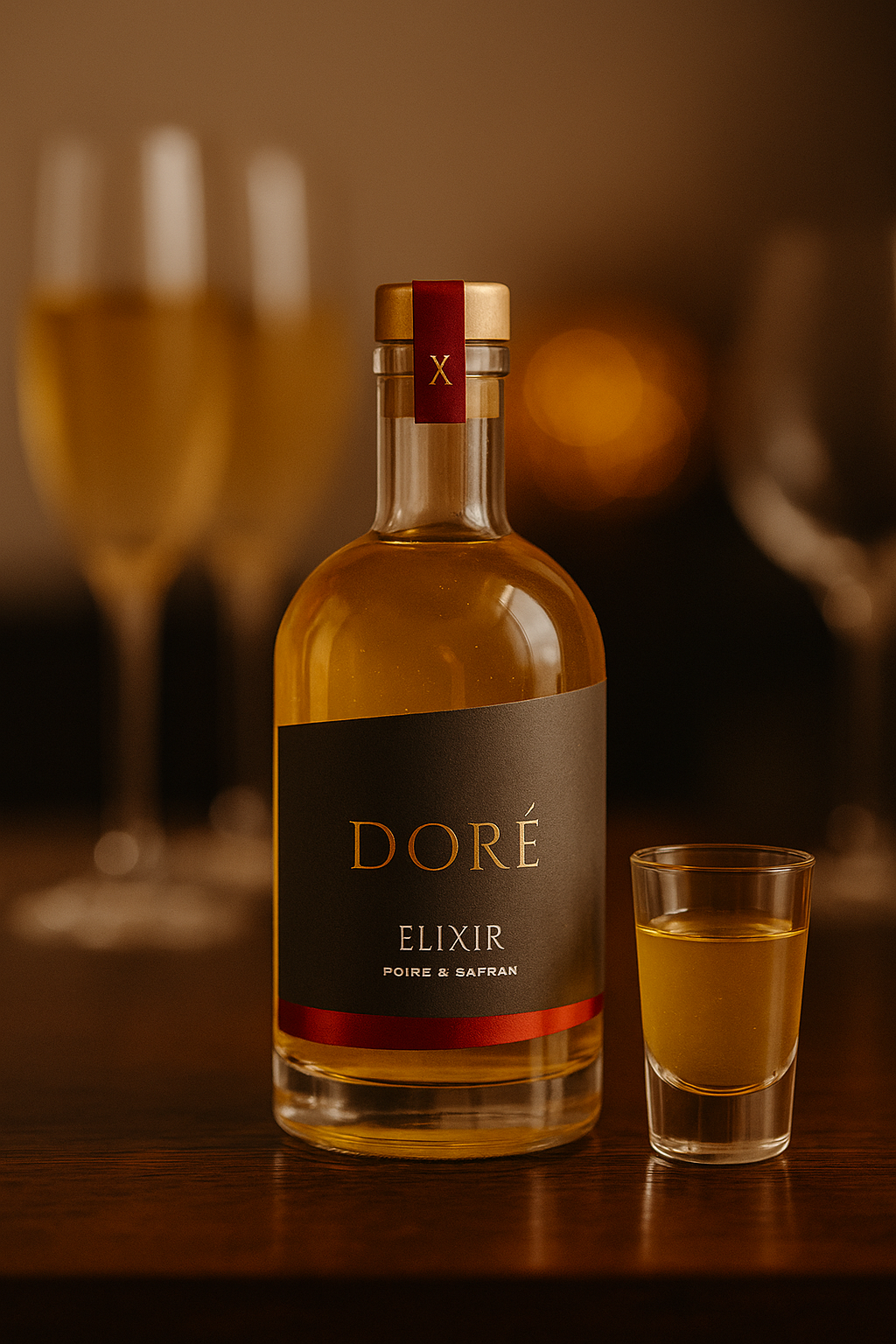 Liqueur au safran bio - Liqueur de poires des Cévennes au safran bio d'Anduze - Direct producteur