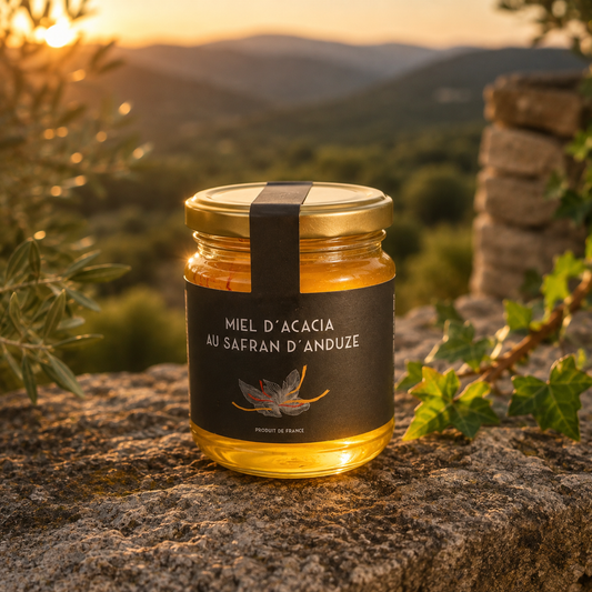 Miel d’acacia au safran artisanal 200 g – Safran d’Anduze
