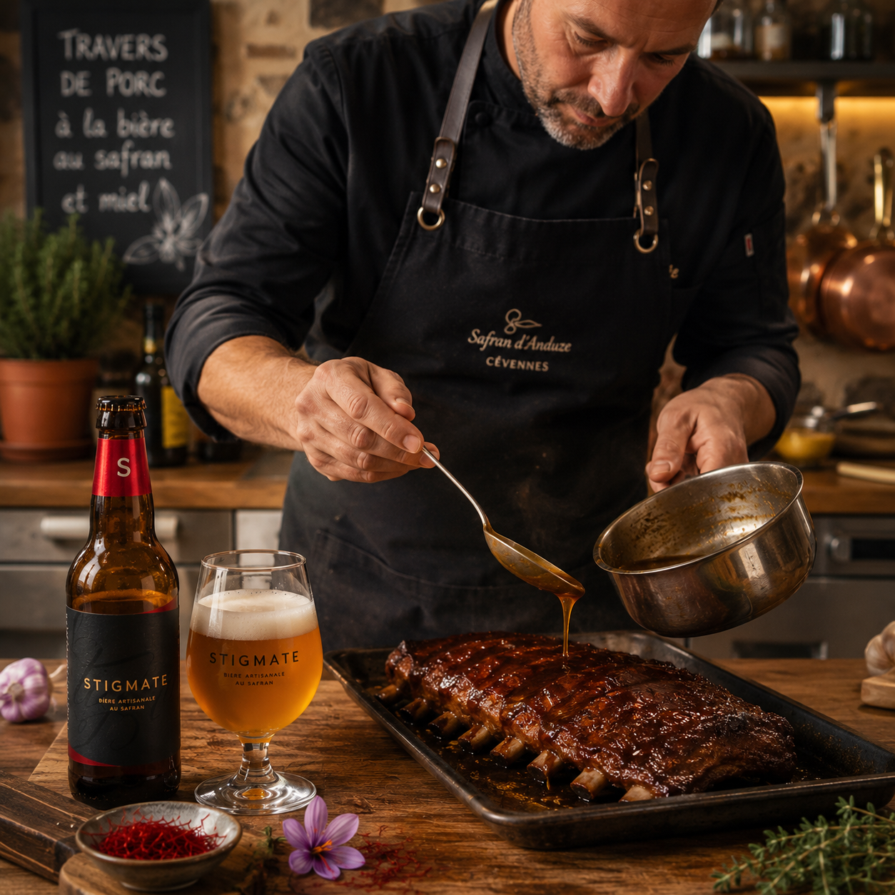 Bières artisanales au safran bio - Blonde ou Ambrée