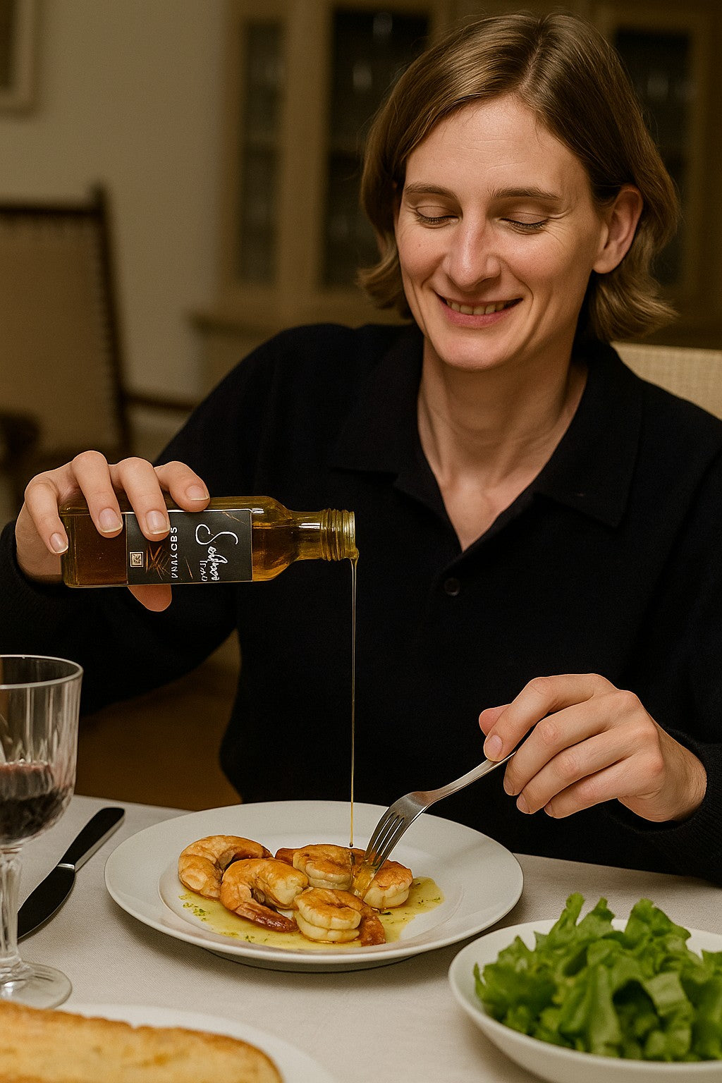 Gambas au Sirop de safran bio artisanal et sans conservateur - Safran bio français cultivé dans le Parc national des Cévennes