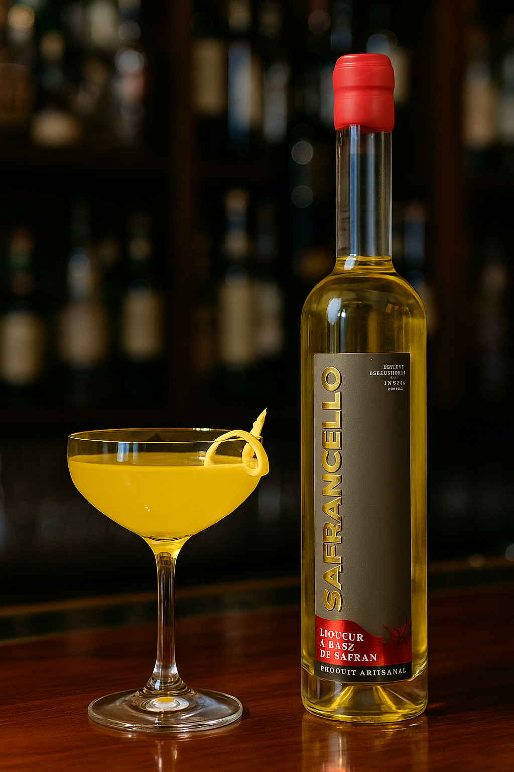 Liqueur au citron et au safran bio d'Anduze - Limoncello revisité au safran - Safrancello des Cévennes - Cocktail - Direct producteur