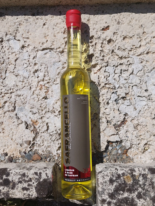 Liqueur au citron et au safran bio d'Anduze - Limoncello revisité au safran - Safrancello des Cévennes - Direct producteur