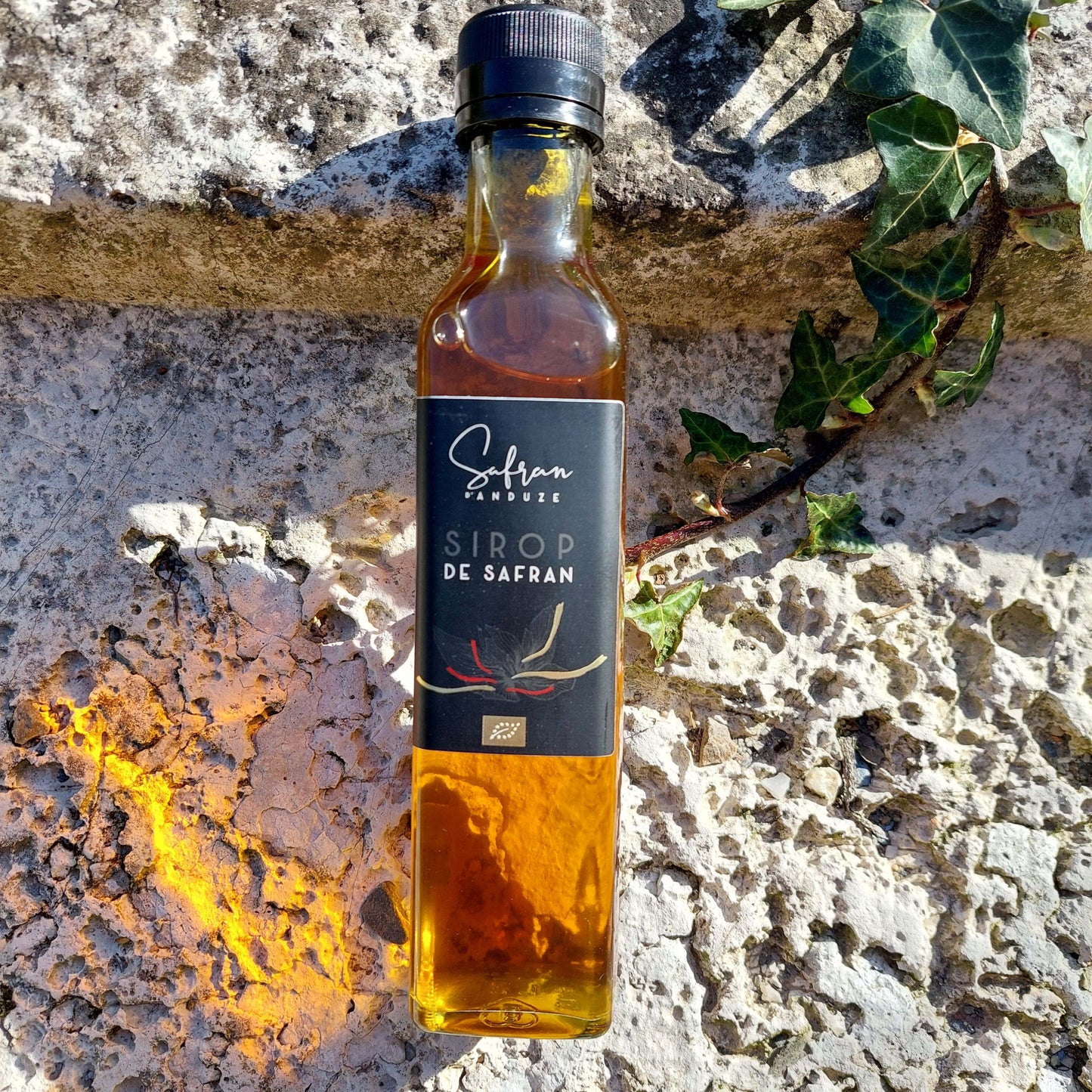 Sirop de safran bio artisanal et sans conservateur - Safran bio français cultivé dans le Parc national des Cévennes