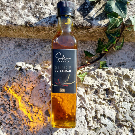 Sirop de safran bio artisanal et sans conservateur - Safran bio français cultivé dans le Parc national des Cévennes